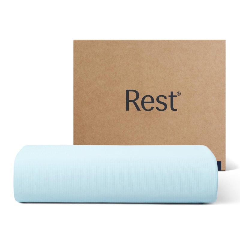 REST® Evercool®+ Top Sheet, Cali King/King Size, Light Blue, 104"X108" (1 Flat Sheet only) - Image 1